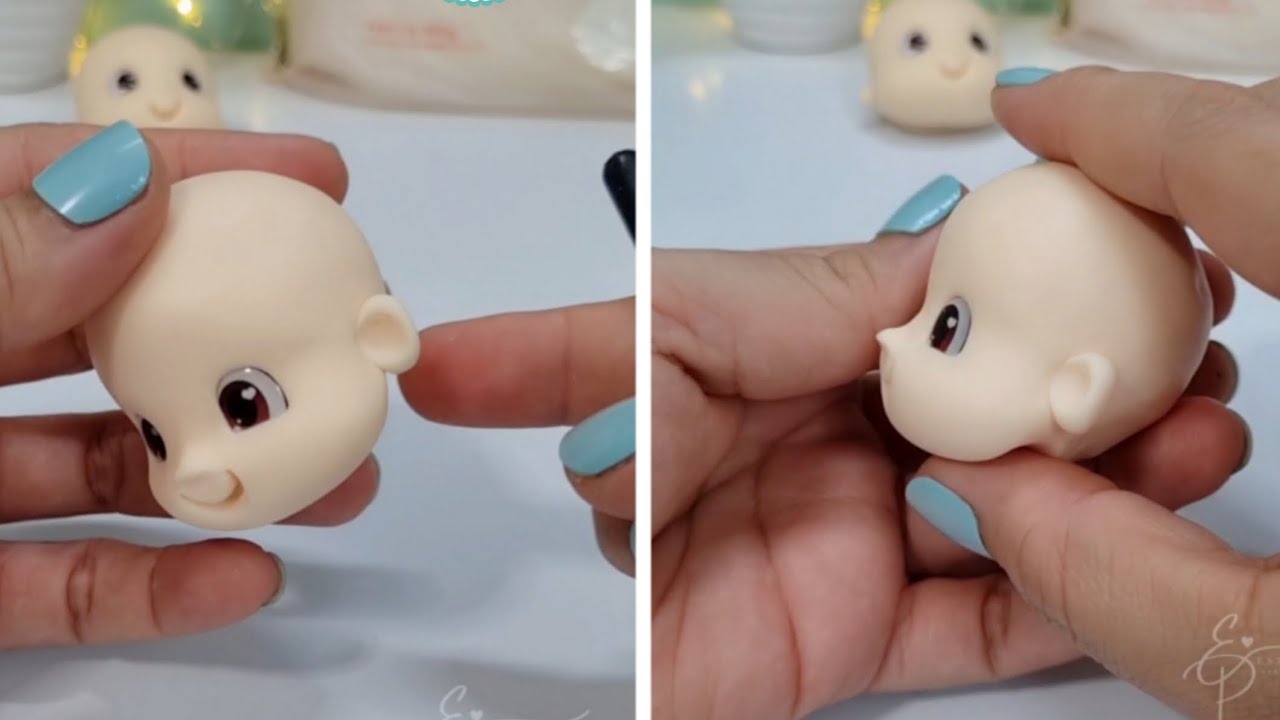 Cabeça fofinha em biscuit tutorial Aulinhas da Paixão