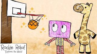 Rookie Robot🤖 | Play Basket Ball With Rookie Robot & Giraffe | Funny Cartoons For Kids