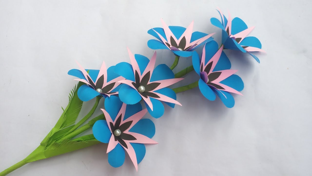 DIY: Paper Flower Stick!! How to  Make Beautiful Paper Flower Stick for Home Decoration!!