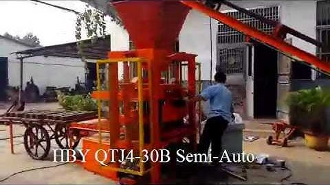 Semi autoamtic QTJ4-30B concrete hollow block machine making