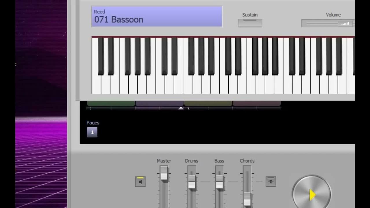 música teste pela 1a. vez no Chord Pulse e PC 73 Virtual Piano Keyboard