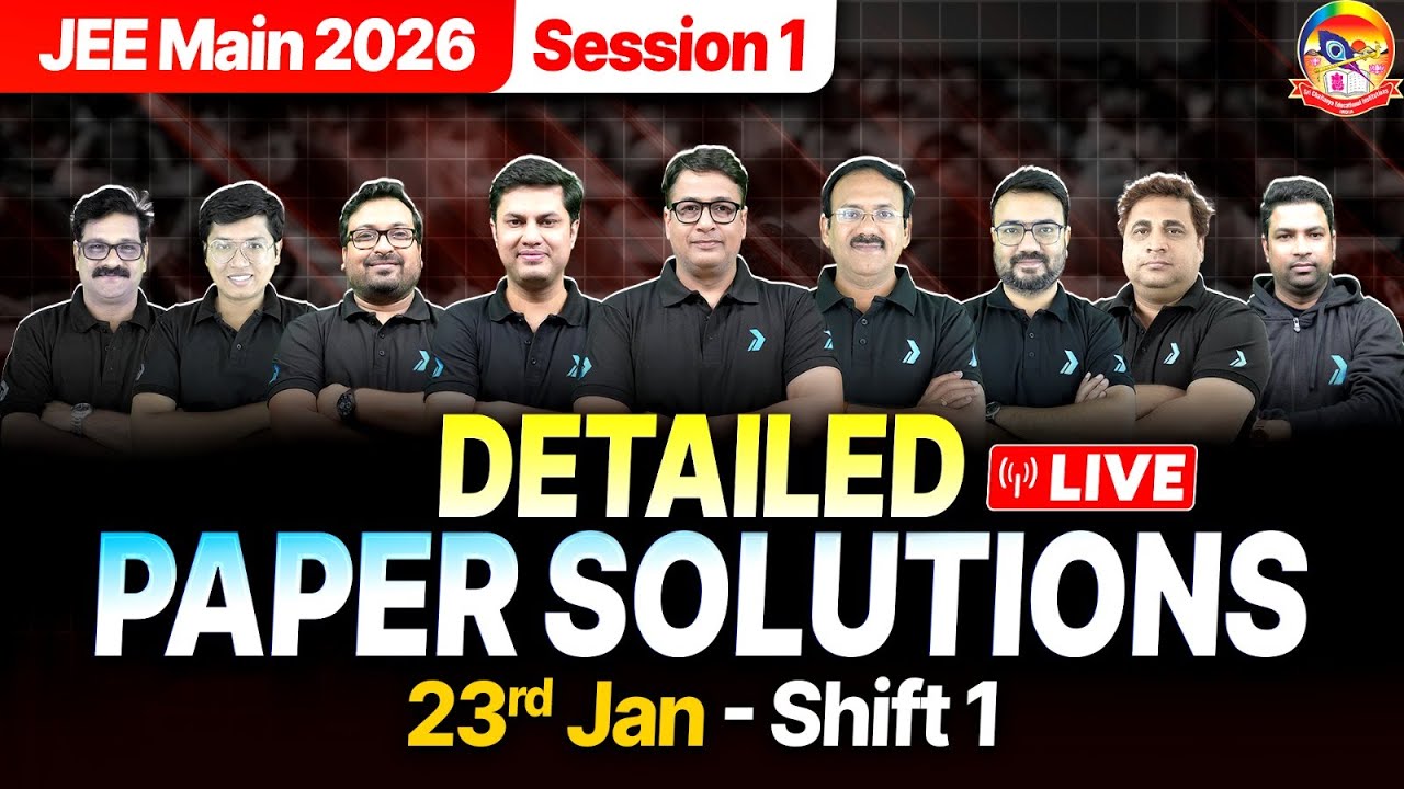 🔴JEE Main 2026: 23 Jan Shift 1 Paper Analysis & Solutions || Memory based Questions || 