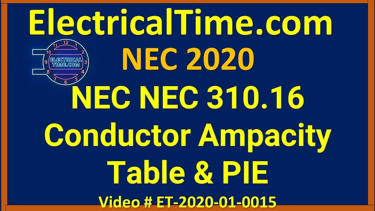Nec 310 16 Conductor Ampacity Table
