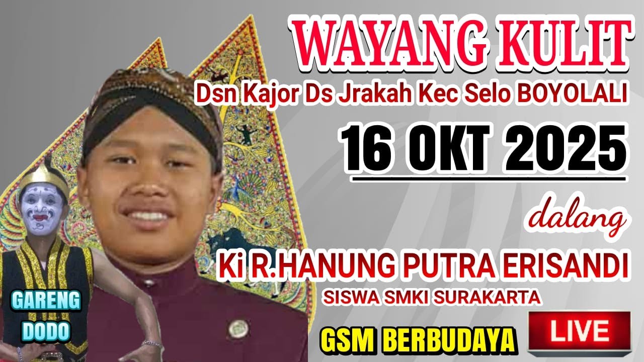 #LIVE WAYANG KULIT Ki R.HANUNG PUTRA ERISANDI 'WAHYU MAKUTHARAMA' / JRAKAH SELO BOYOLALI /
