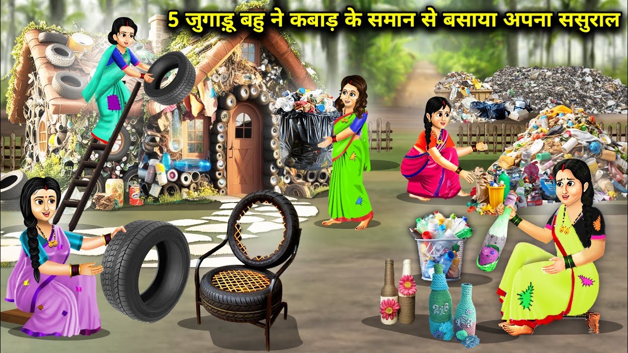 5 जुगाड़ू बहु ने कबाड़ के समान से बसाया अपना ससुराल ||Cartoon Videos || Saas Bahu ki Ghar Gharsthi||