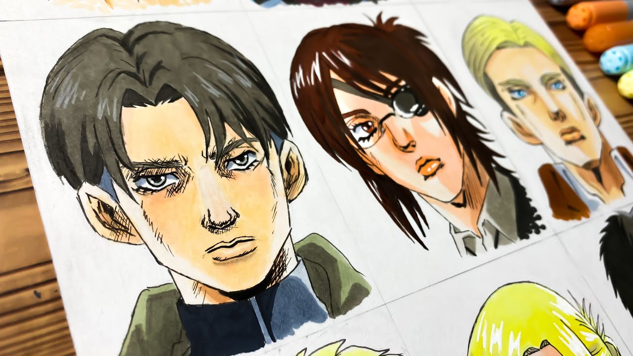 Drawing AOT Characters in JoJo Style (Part 6-8) | Attack On Titan ...