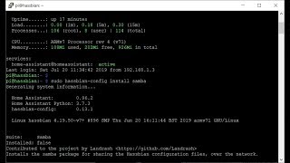 #HomeAssistant Hassbian #1 - Install samba screenshot 2