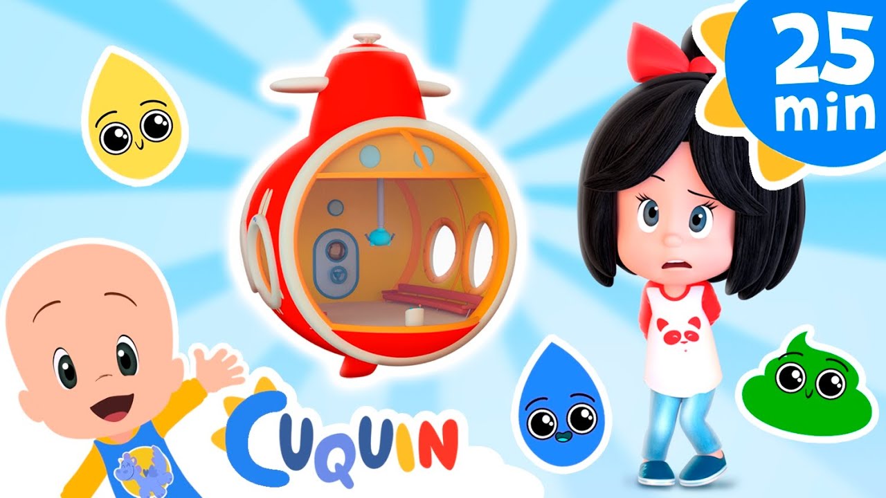 Cuquin in Poo Poo Submarine | Cleo & Cuquin: Educational videos