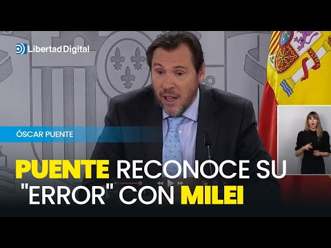 Óscar Puente ha reconocido su "error" al acusar a Milei de ingerir sustancias