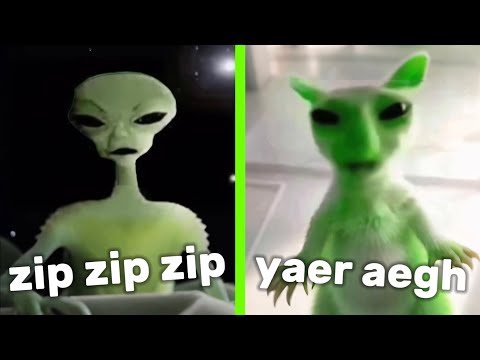 Alien Speaking Meme vs Green Alien Cat