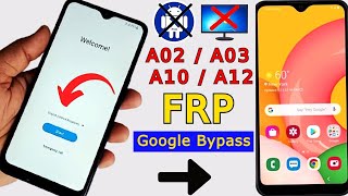 Samsung A02A03A10A12 Frp Bypass Android 11 All Samsung Frp Lock Remove Without Pc New Method