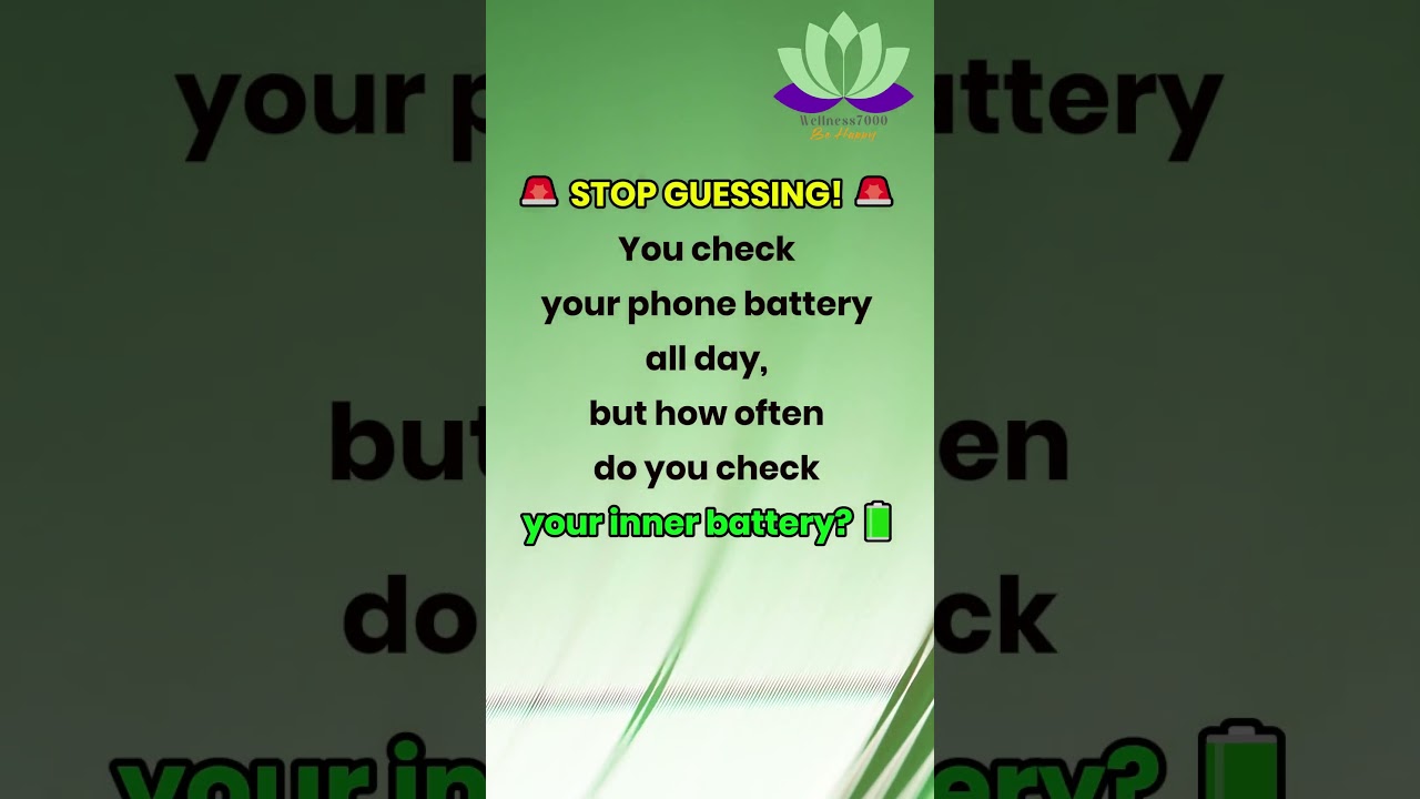 🚨STOP GUESSING! You check your phone battery all day, but how often do you check your inner battery?