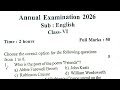 Class 6 English Annual Exam Common Question 2026 | Assamese Medium | Important Questions &amp; Answers