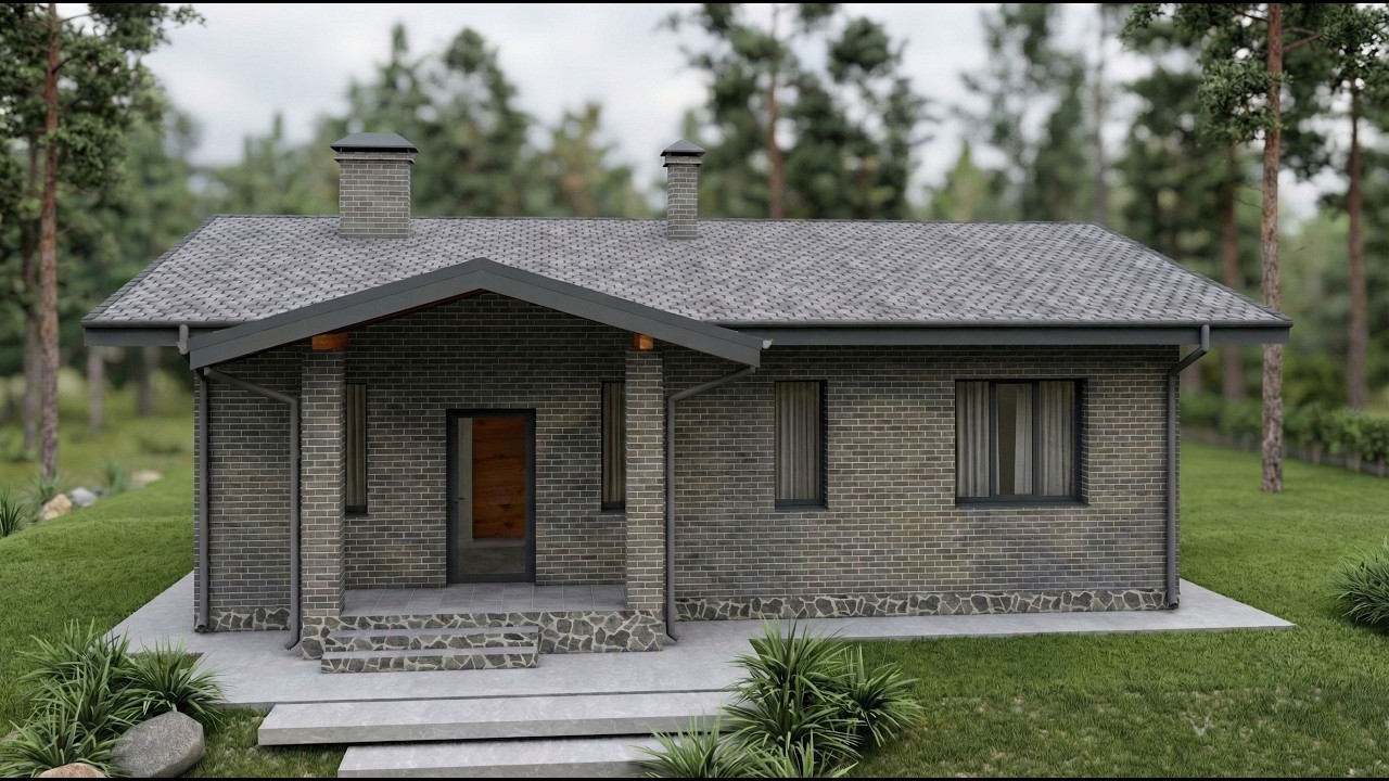 Показываю состав проекта одноэтажного дома  с 2-мя спальнями  Scandi mini V3 от кировпроект.рф