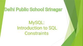 Introduction to SQL constraints