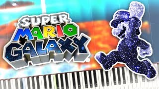 Super Mario Galaxy - A Tense Moment Theme Piano Tutorial Synthesia