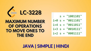 Maximum Number of Operations to Move Ones to the End | Leetcode 3228 Java Hindi