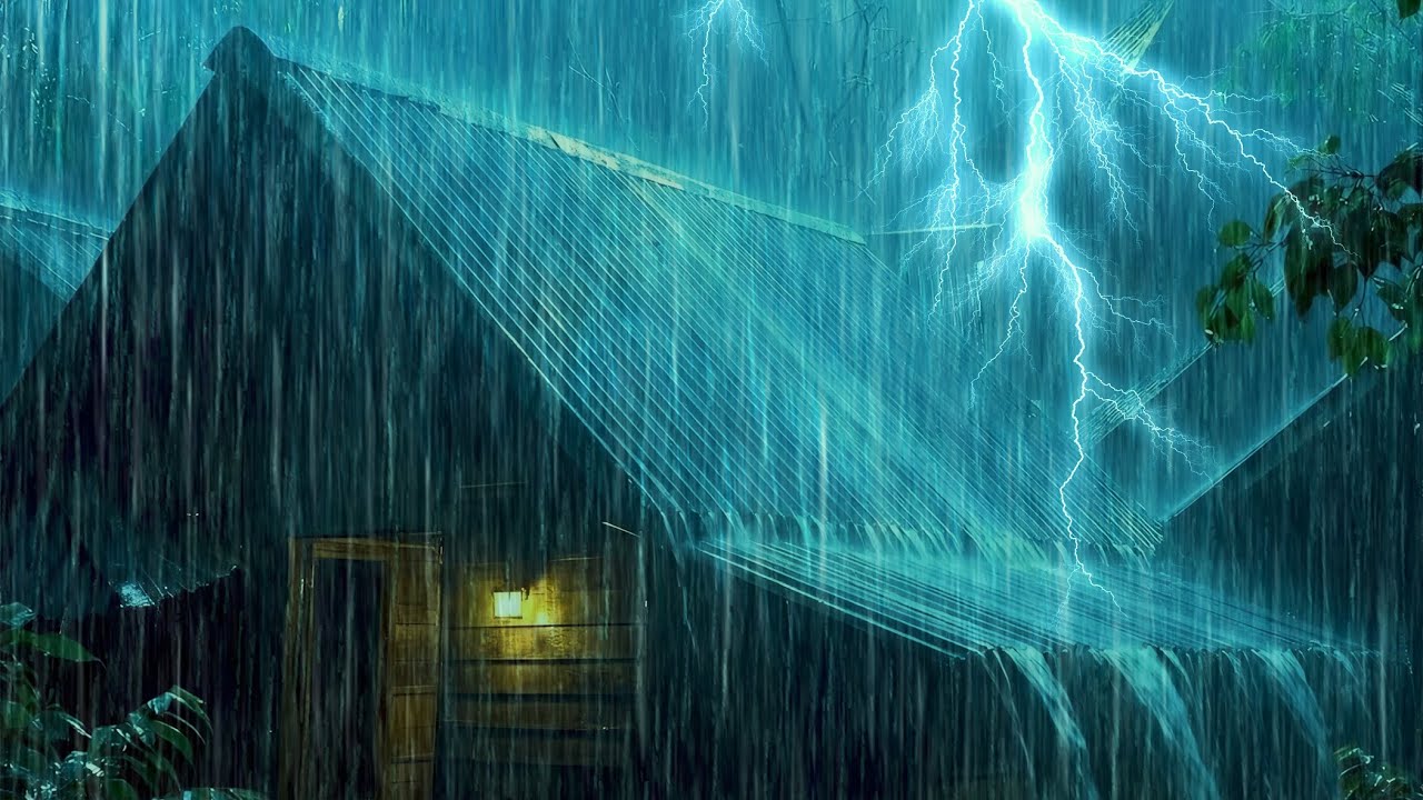 Deep Sleep Instantly On Rainy Night | Heavy Rainfall On Tent & Loud Thunder Sounds | Nature Sounds