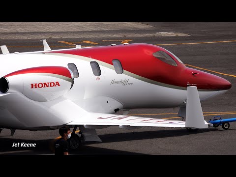 ルビーレッド ホンダジェット エリート Ja777j レジ変更後最初の離着陸 4k 岡南飛行場にて Youtube
