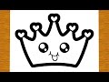 HOW TO DRAW A CROWN KAWAII | Easy drawings