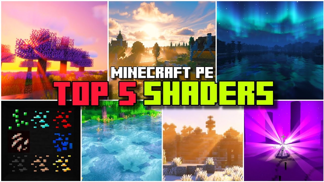 🥇TOP 5 SHADERS for BEDROCK | MINECRAFT PE +1.21 #shaders - YouTube