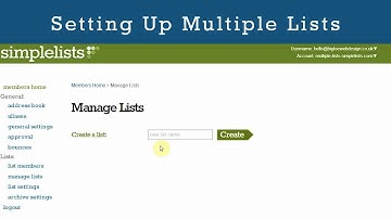 How To Set Up Multiple Lists with Simplelists