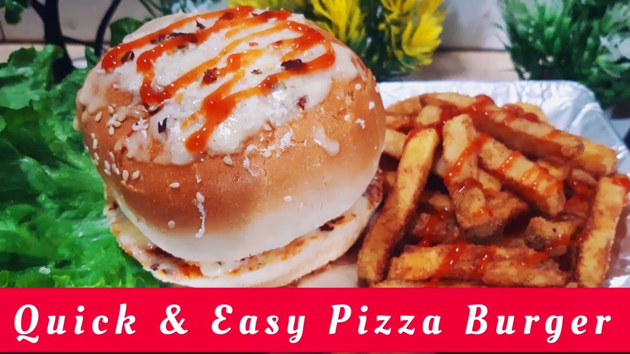 Quick and easy Pizza Burger Recipe By Cook With Hina Butt tastyrecipes