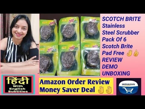scotch-brite-review-stainless-steel-scrub-and-scrub-pad-combo,-unboxing-demo---in-hindi