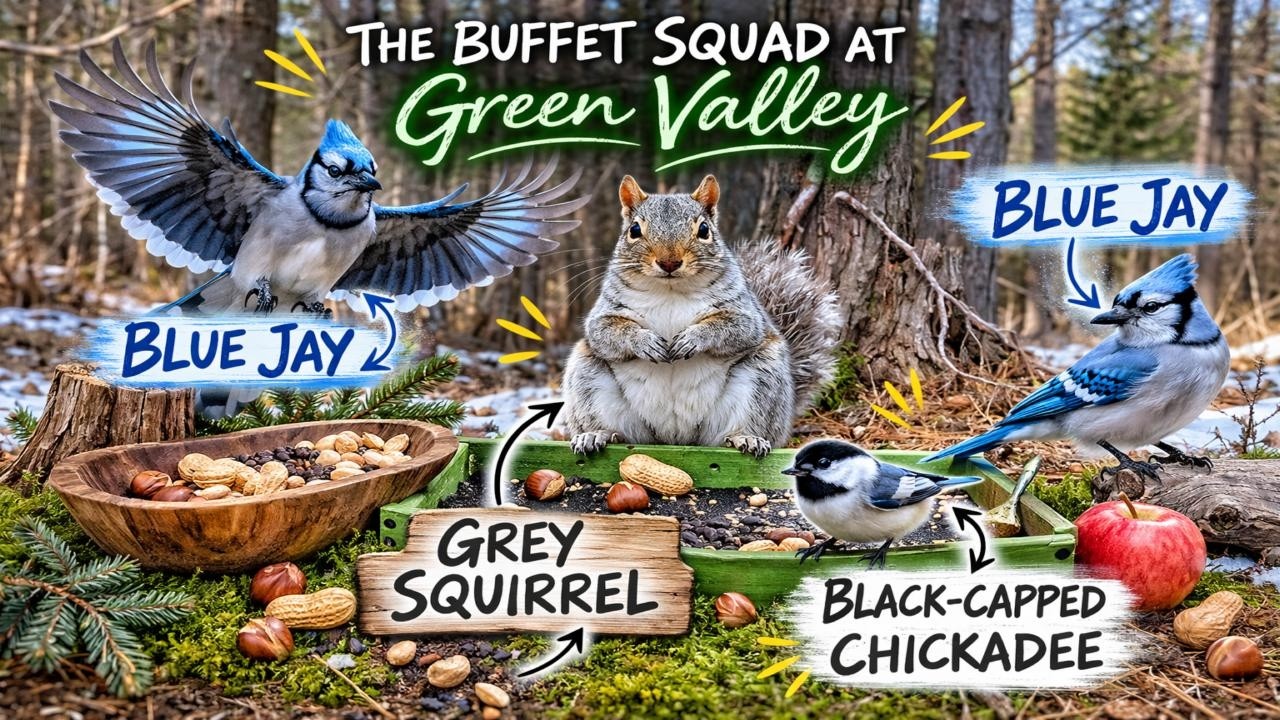 Blue Jays, Grey Squirrels & Chickadees | Meet the Green Valley Buffet Regulars