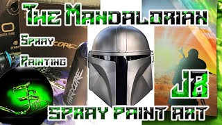 The Mandalorian - MANDO, Spray Painting TUTORIAL, By: Spray Paint Art JB, 2021, How-to use stencils