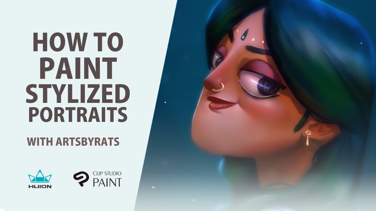 How to paint stylized portrait in clip studio paint - YouTube