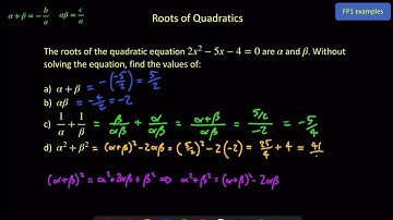 Further Pure 1 - Roots of Quadratic Eq. - Video 1