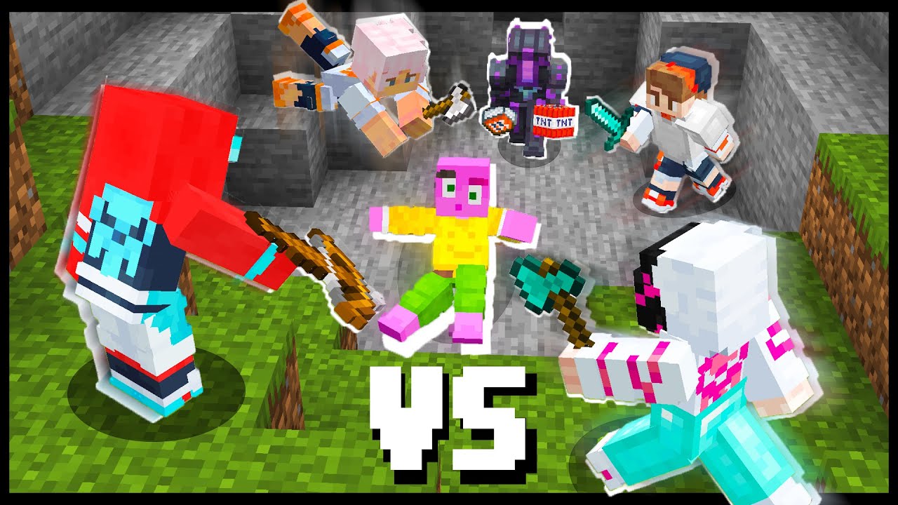 Выживание VS 5ти безумных Паркурщиков - Майнкрафт