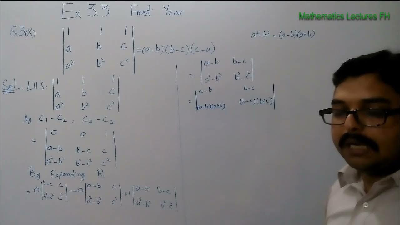 Question 3 Part 10 Exercise 3.3 Chapter 3 class First Year Mathematics ...