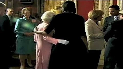 First lady's surprising hug from the Queen of Engl...