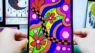 Tutorial Coloring Flower Poster Blooming Beautiful Art Motifs Simper screenshot 4