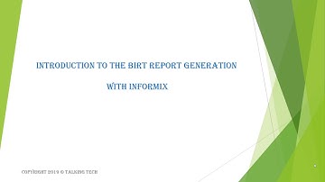 Birt Report Generation (Open Source Birt) Using Informix Database.