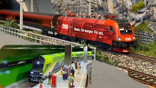 [H0 Modelleisenbahn Gleisgeschichte] - Mit dem ÖBB Railjet nach Frankfurt (1) / Modellbahn Fahrvideo