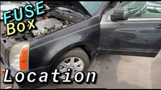 FUSE BOX LOCATION ON A 2004 - 2009 CADILLAC SRX