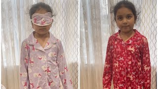 Holiday times girls pajama set with eye mask review from Walmart.