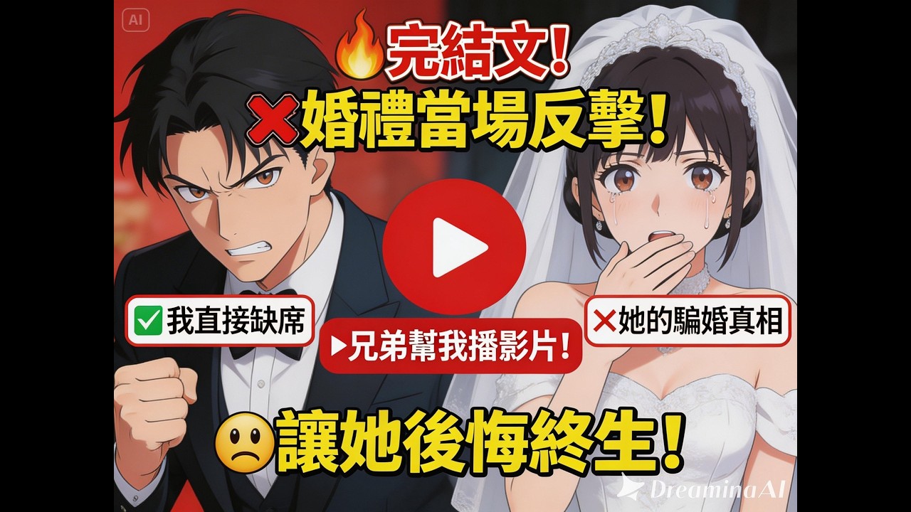 完結文！婚禮前才知道她選擇與我結婚的真相！我直接缺席婚禮，請兄弟幫我當場播放我準備的影片！看我如何反擊讓她後悔！ #配享太廟 #漫畫解說 #全文已結束 #一口氣看完系列 #二次元 #熱門小說推薦