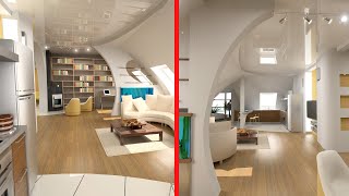 Interior design / Home office ideas / Space saving ideas 2021