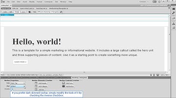 Inserting DMXzone Bootstrap 3 Navigation Navbar