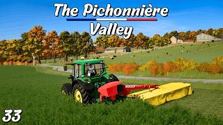 Second Cut Alfalfa & Meadow Grass Hay - The Pichonniere Valley Realistic Playthrough 33 - FS25