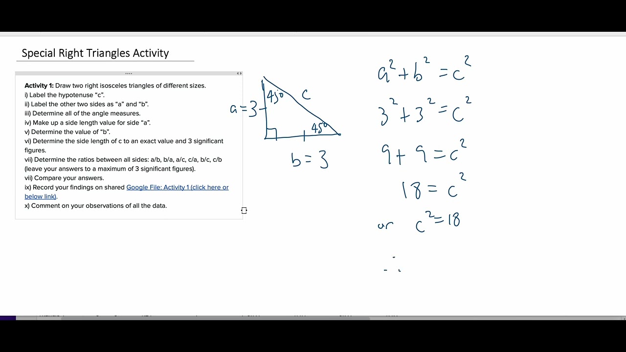 Unique Right Triangle 5 Can't-Miss Special Right Triangles Activities for Class. - Answerzone ...
