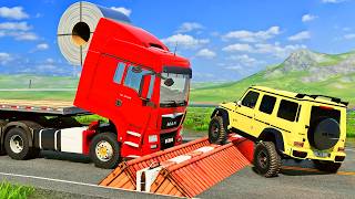 Realistic Car Crashes Caused by Destructive Speed Bumps #1 | BeamNG.Drive | Zom Drive screenshot 1