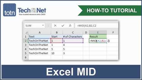 How to use the MID function in Excel