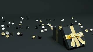 Christmas Present Explodes With Decorations Royalty Free Animation 4K ULTRA HD