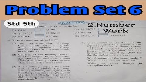 problem set 6 | std 5th maths | chapter 2 number work class 5 Maharashtra State board