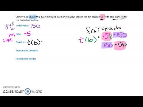 Function Notation Word Problems Video 3